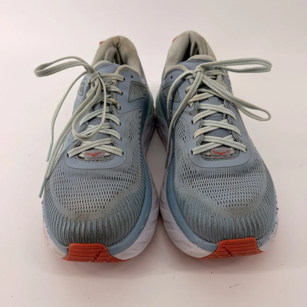 Hoka One One Bondi 7 Running Shoes Womens 10.5 D Wide Blue Orange 1110531 BFBG